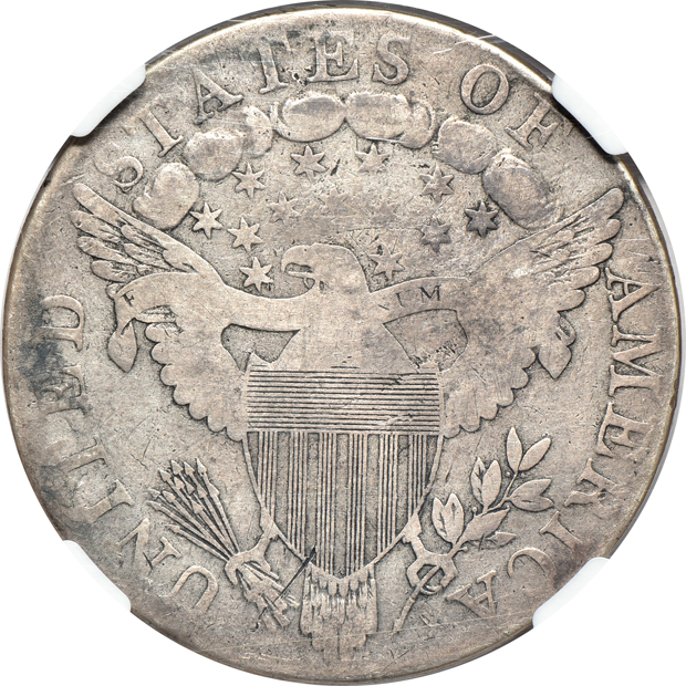 1798 Pointed 9, 4 Lines NGC F details/scratches/cleaned