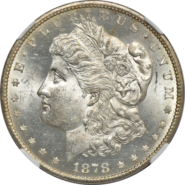 1878 7TF Reverse of 1879 MS-63 CAC, and an 1878-CC MS-64, both NGC