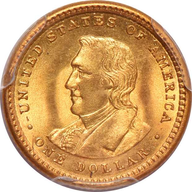 1905 Lewis & Clark PCGS MS-64, plus a 1946 Booker T. Washington commemorative half-dollar PCGS MS-63 (rattler)