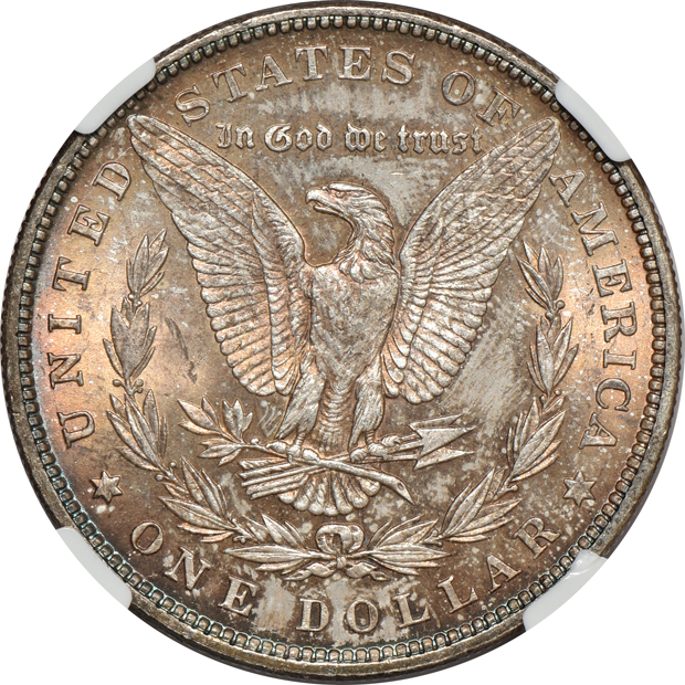 1880 MS-65, and an 1880 MS-65 CAC, both NGC