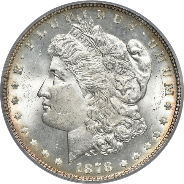 1878 7TF Reverse of 1878 PCGS MS-65, and an 1878-S NGC MS-66