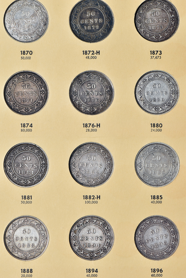 Canada - Complete collections of New Brunswick, Nova Scotia, Prince Edward Island and Newfoundland coins in two Library of Coins albums, vol. 68 and 69.
