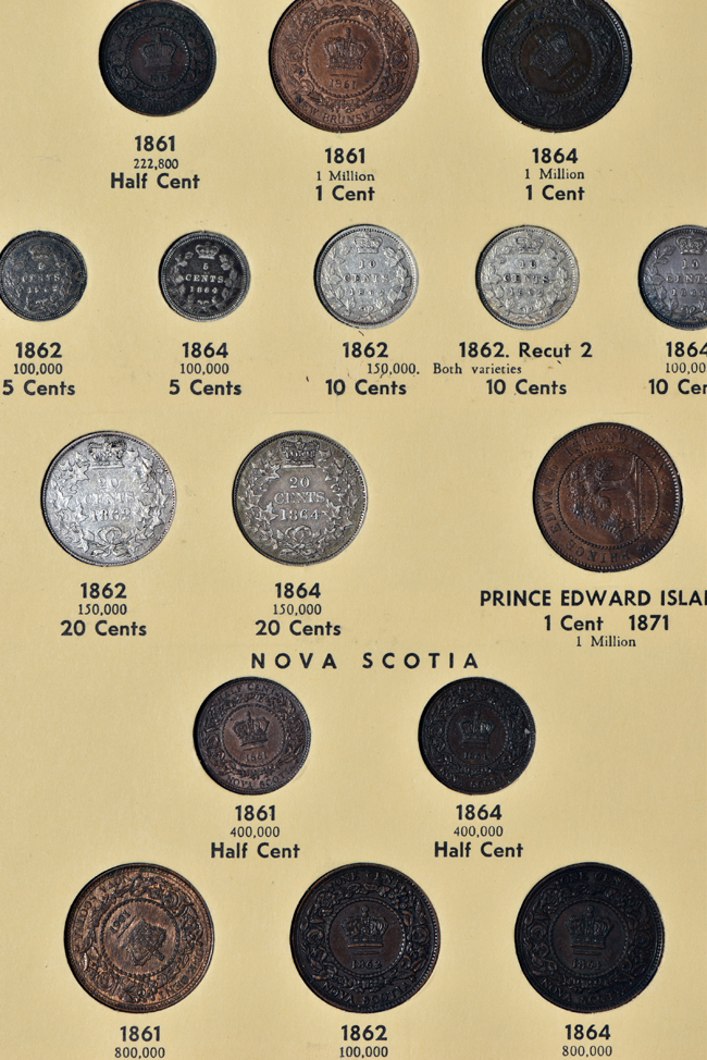 Canada - Complete collections of New Brunswick, Nova Scotia, Prince Edward Island and Newfoundland coins in two Library of Coins albums, vol. 68 and 69.