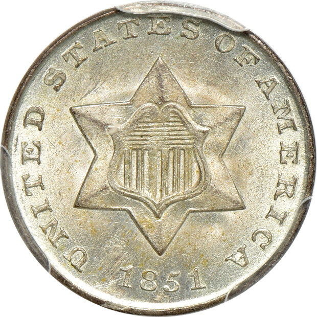 1851 MS-64, and an 1856 MS-62, both PCGS