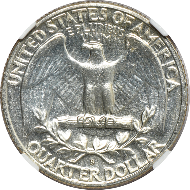 1942-S Walking Liberty half-dollar MS-64 Star, and a 1948-S Washington quarter MS-65 PL, both NGC