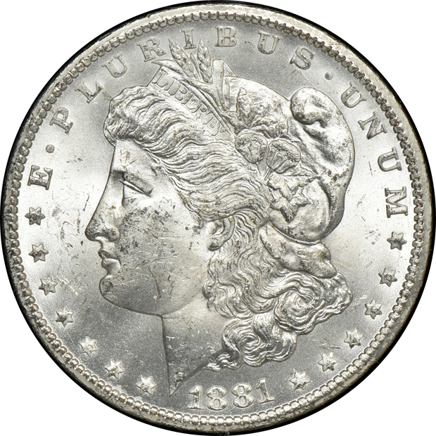1881-CC GSA MS-63, and an 1883-CC GSA MS65, both NGC CAC