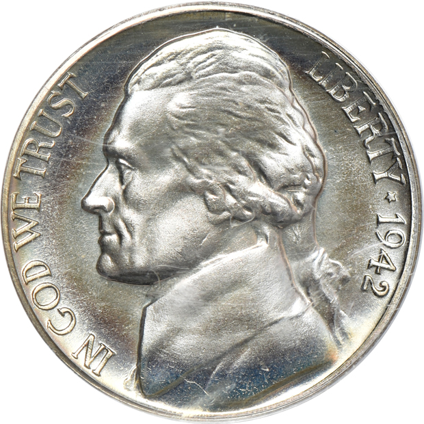 1940, 1942 Type 1, and a 1942-P Type 2, all PCGS PR-67