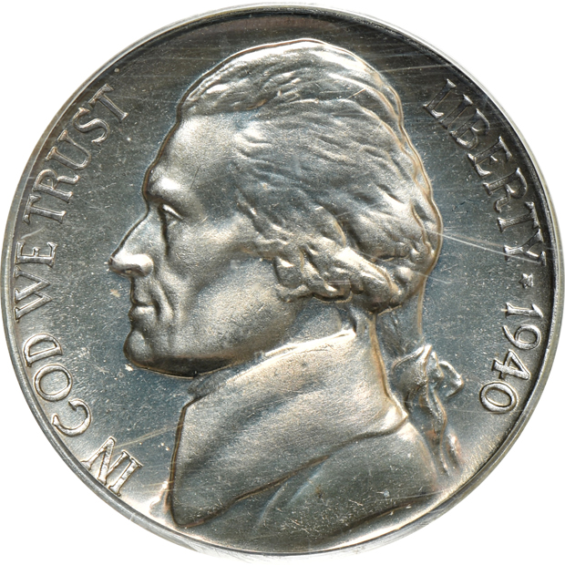 1940, 1942 Type 1, and a 1942-P Type 2, all PCGS PR-67