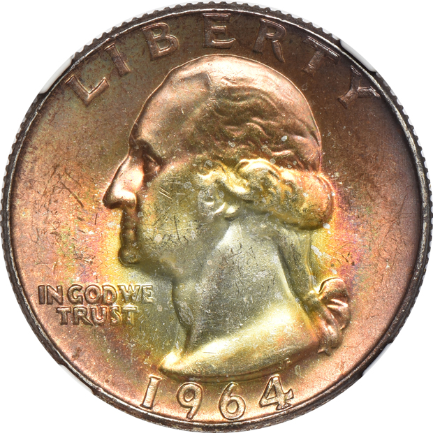 Five certified United States type coins