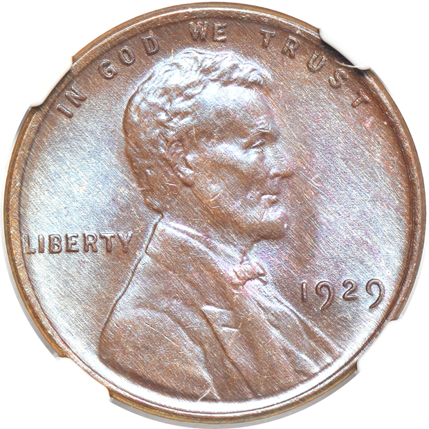 Five certified United States type coins