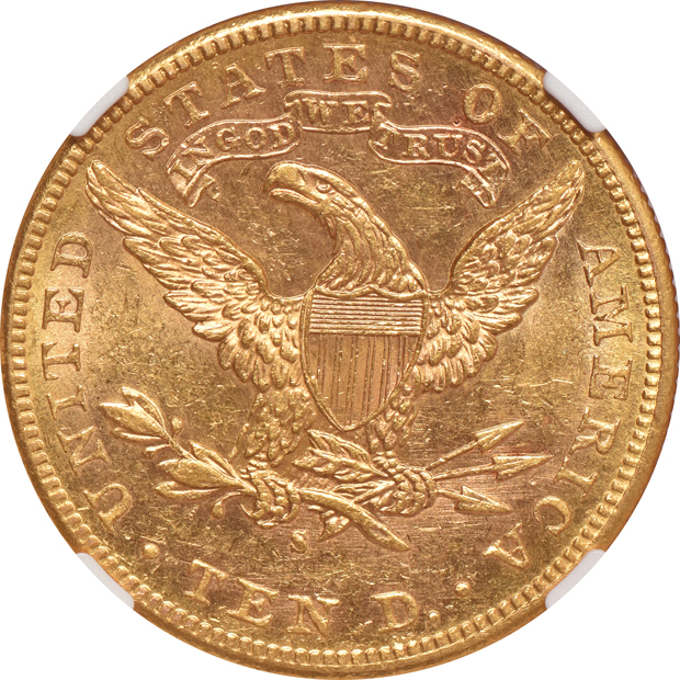 1884-S Liberty eagle, and a 1913 Indian half-eagle, both NGC AU-58