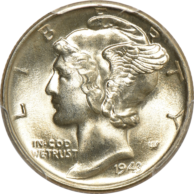 1932-D Washington quarter PCGS AU-55, plus three GEM Mercury dimes certified by PCGS
