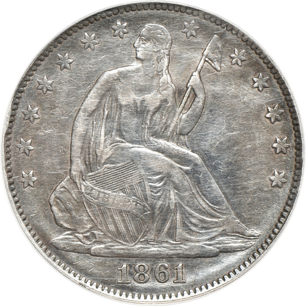 1861 Confederate States Restrike BR-8002 ANACS AU-55