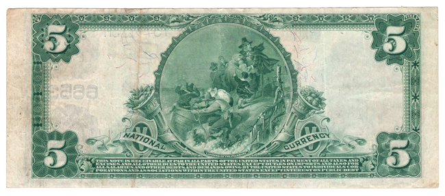 1902 $5 Blue Seal - Highland, IL Charter #6653 - VF