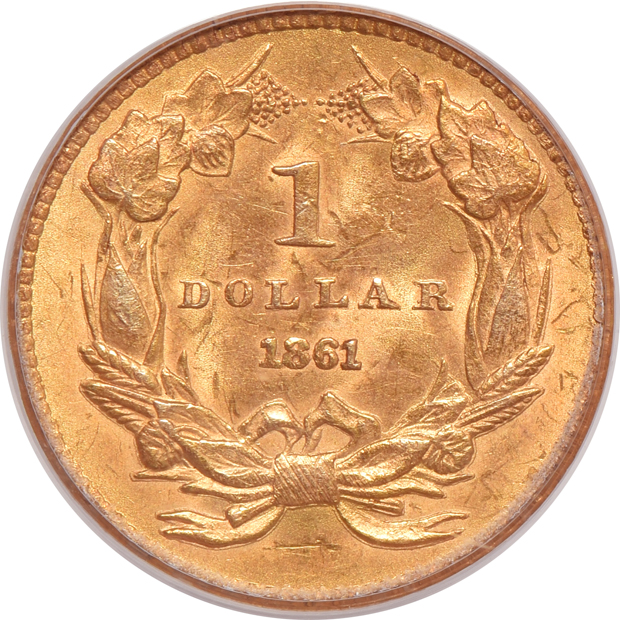 1861 PCGS MS-63 (green label)