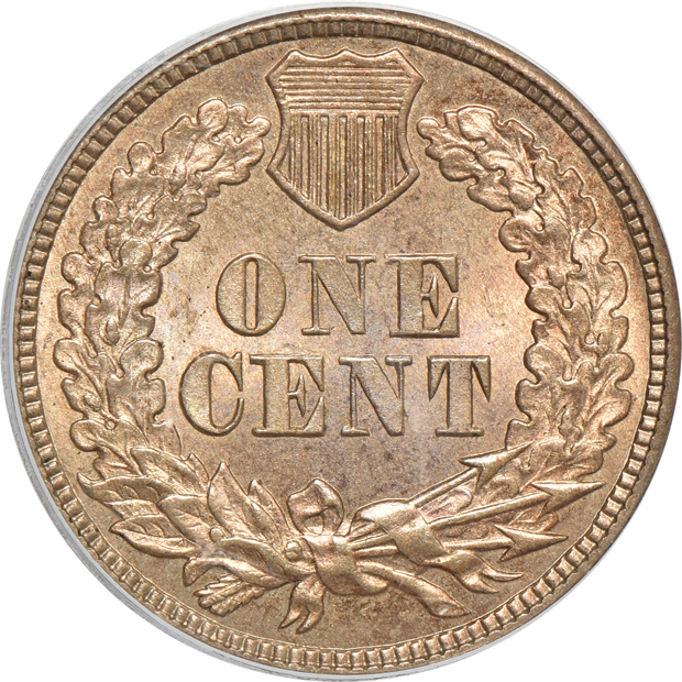 1861 Indian cent MS-65, 1861 three-cent piece MS-63, and an 1861 half-dime MS-63, all PCGS (green label)