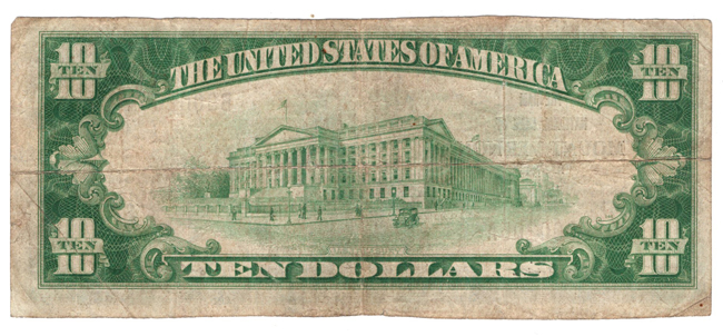 1929 $10 Type 1 - Mount Vernon, IL Charter #5057 - F