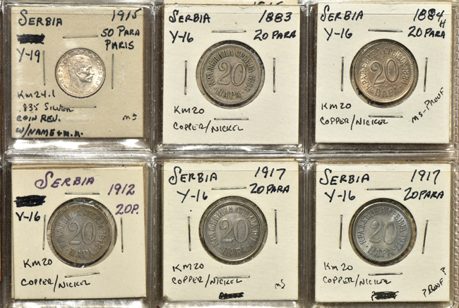 Multiple - Group of 106 coins from Serbia, Yugoslavia, Slovakia, and Montenegro