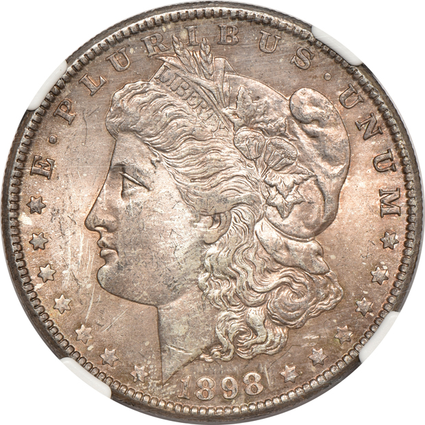 Six MS-64 certified Morgan silver dollars