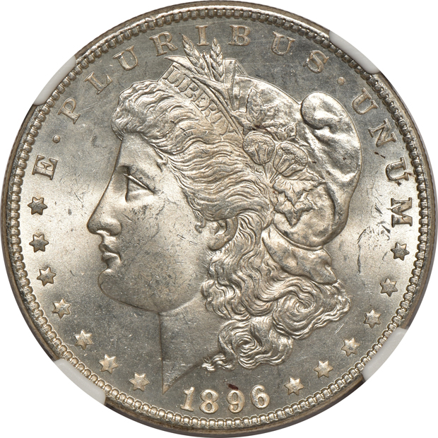 Six MS-64 certified Morgan silver dollars