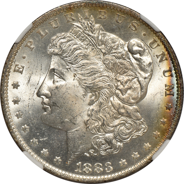 Six MS-64 certified Morgan silver dollars