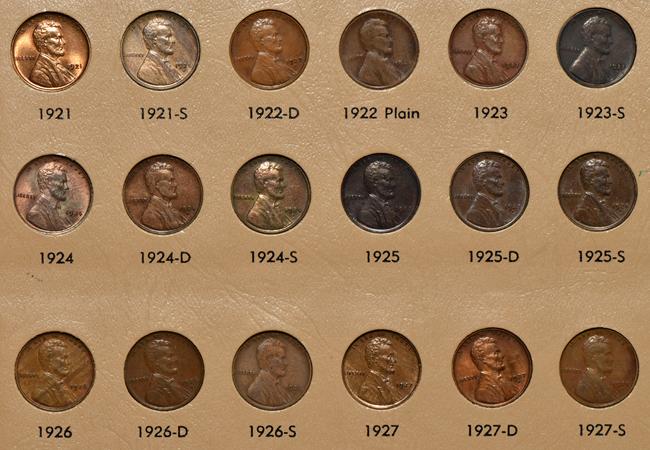Complete collection of Lincoln cents through 2011-S, including proof-only issues, in a Dansco 8100 album