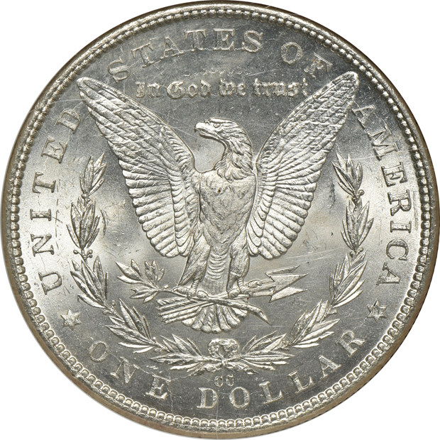 1878-CC GSA MS-61, 1884-O NGC MS-64 DPL (no line), and an 1890-CC NGC MS-63