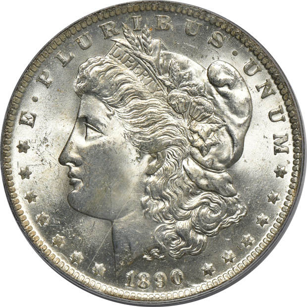 Four certified Morgan silver dollars including three popular VAMs