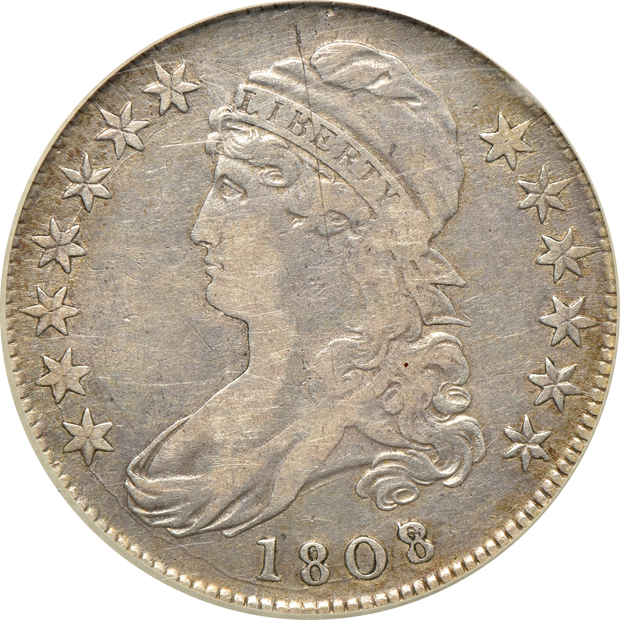 Six early 19th Century certified half-dollars
