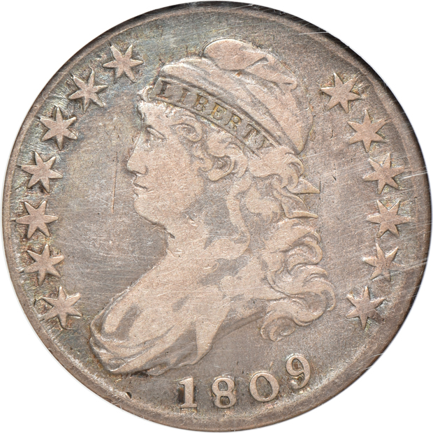Six early 19th Century certified half-dollars