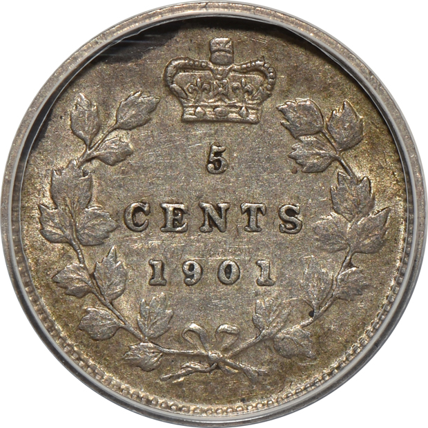 Canada - 1901 half-dime AU-53 details/corroded, and a 1903 cent MS-60 details/corroded, both ANACS 