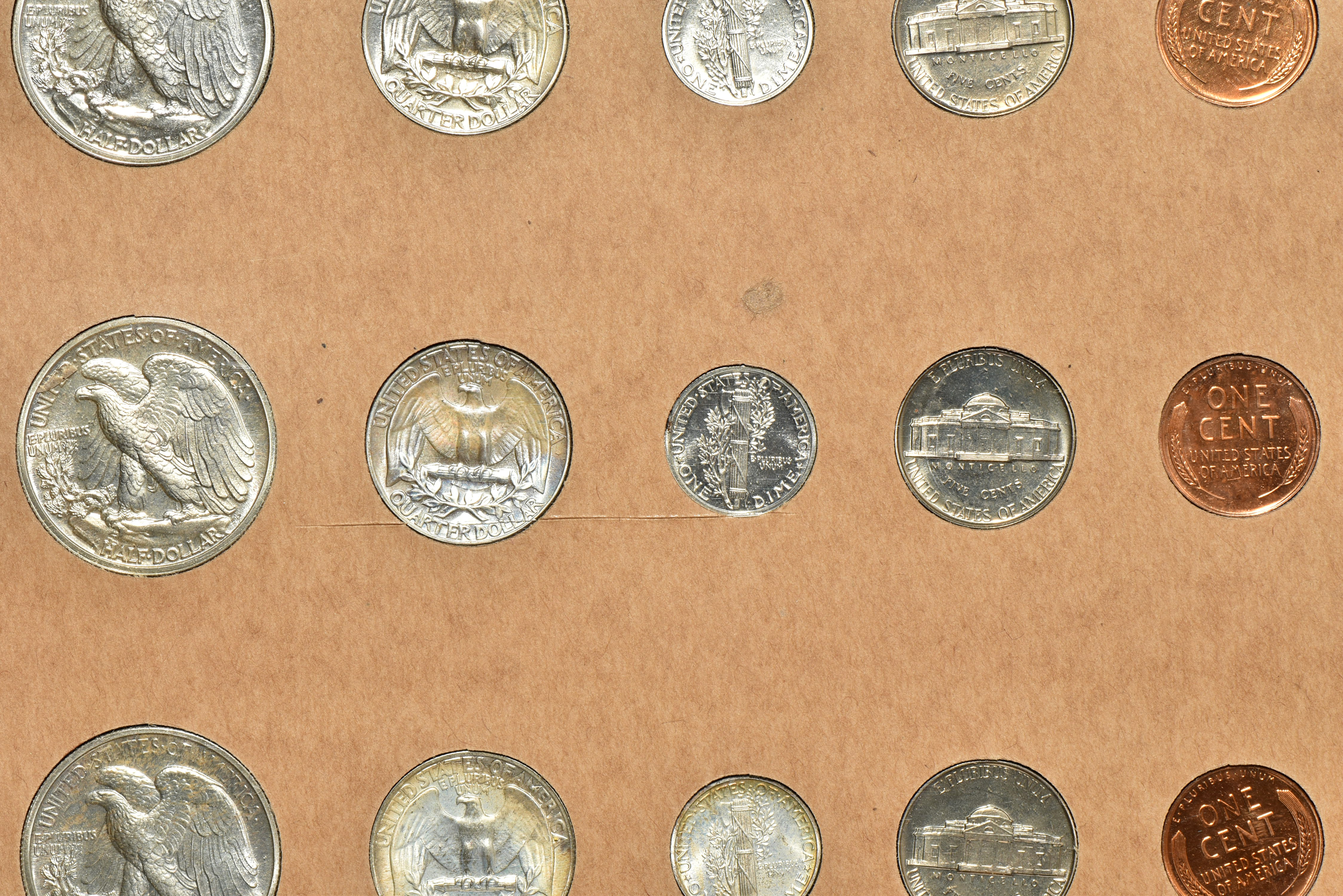 1936, 1937, 1938, 1939, 1940, and 1941 Proof Sets in Raymond Wyatt Album pages