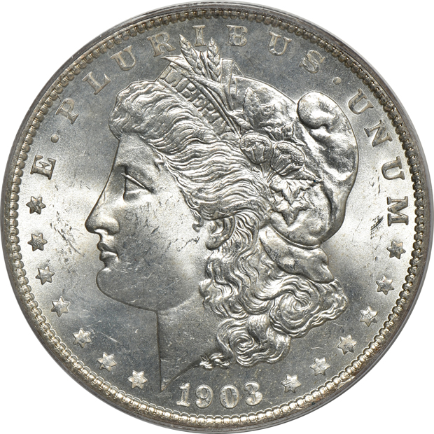 1889-S and 1903-O, both PCGS MS-64 (green label) CAC