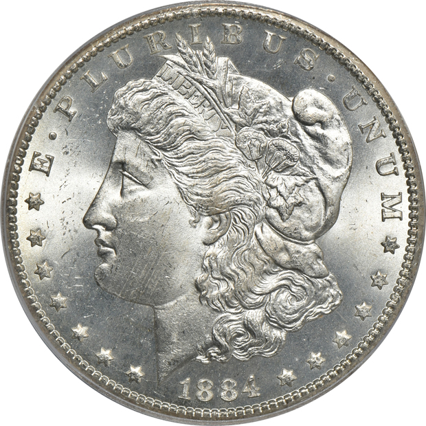 1884-CC MS-67, and an 1896 MS-67PL, both ICG
