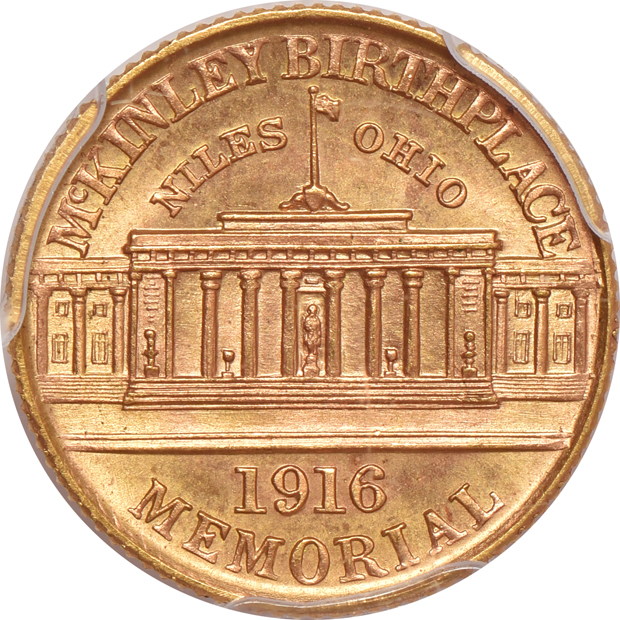1916 McKinley $1 PCGS MS-63 (rattler) CAC, and a 1916 McKinley $1 PCGS MS-65