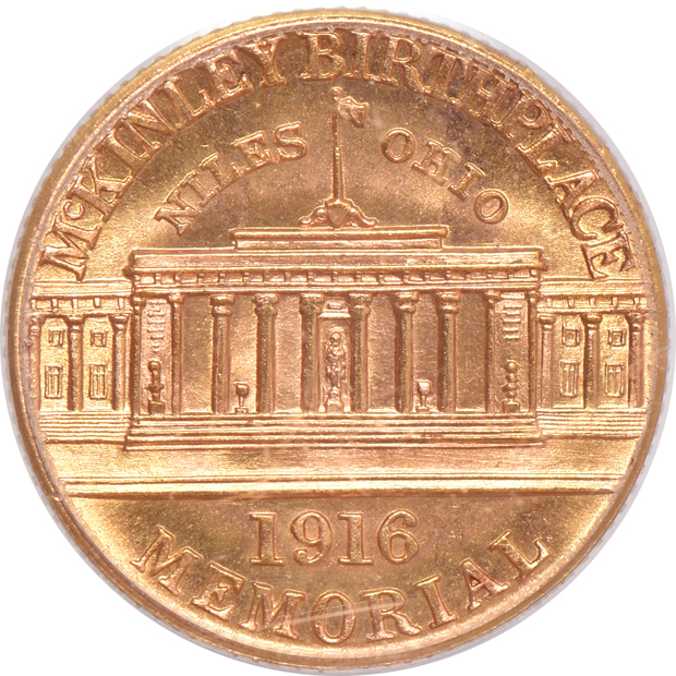1916 McKinley $1 PCGS MS-63 (rattler) CAC, and a 1916 McKinley $1 PCGS MS-65
