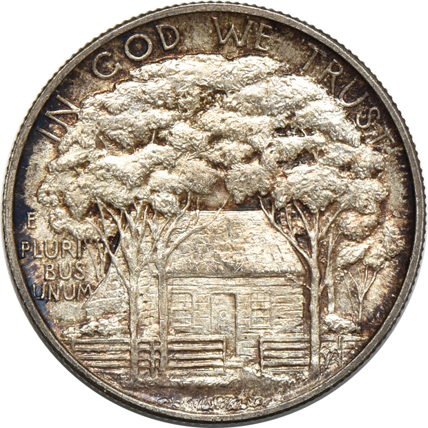 1900 Lafayette, plus two 1922 Grant half-dollars, all AU