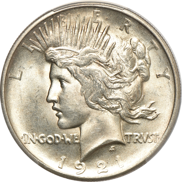 1921 Peace, High Relief PCGS MS-63, and a 1921 Peace, High Relief NGC MS-63+