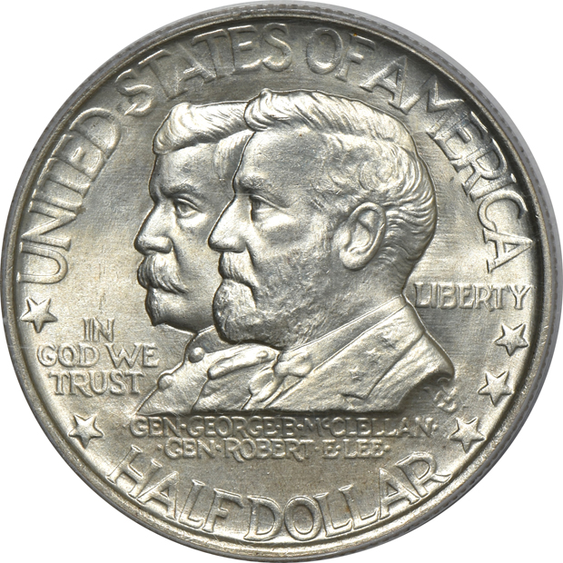 1936 Elgin PCGS MS-67 CAC, and a 1937 Antietam PCGS MS-66 (green label)