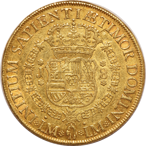 Peru - 1752-Lima 8 escudos KM-50 - AU