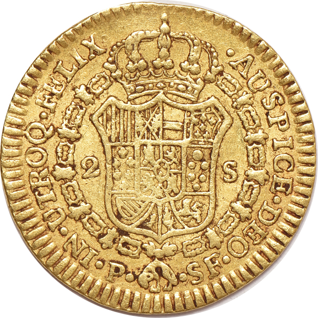Multiple - 1782 Colombia 2 escudos, and a 1787 Spain 2 escudos, both VF details