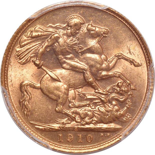 Australia - 1910-S Sovereign - PCGS MS-63
