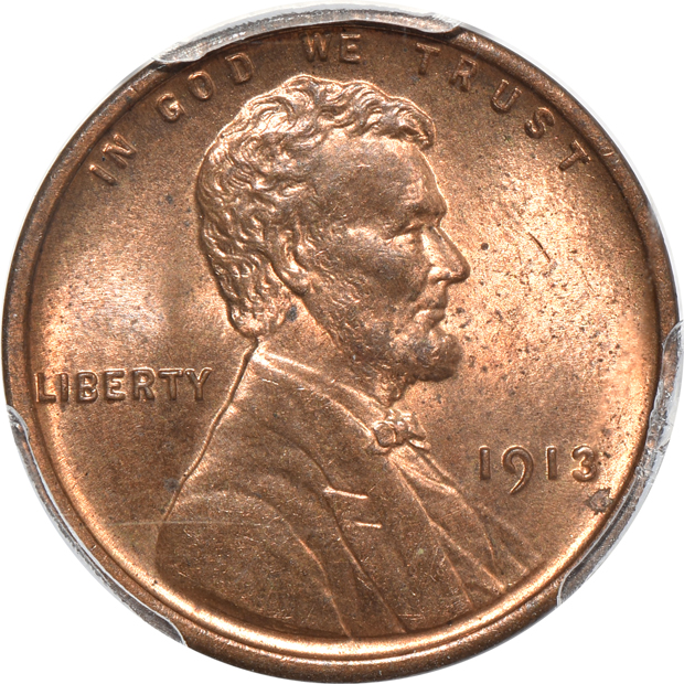 Five certified Lincoln cents