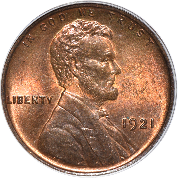 Five certified Lincoln cents