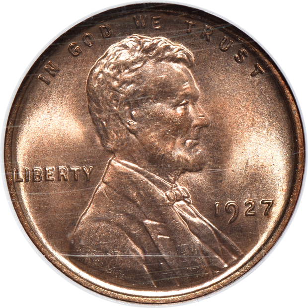 Five certified Lincoln cents