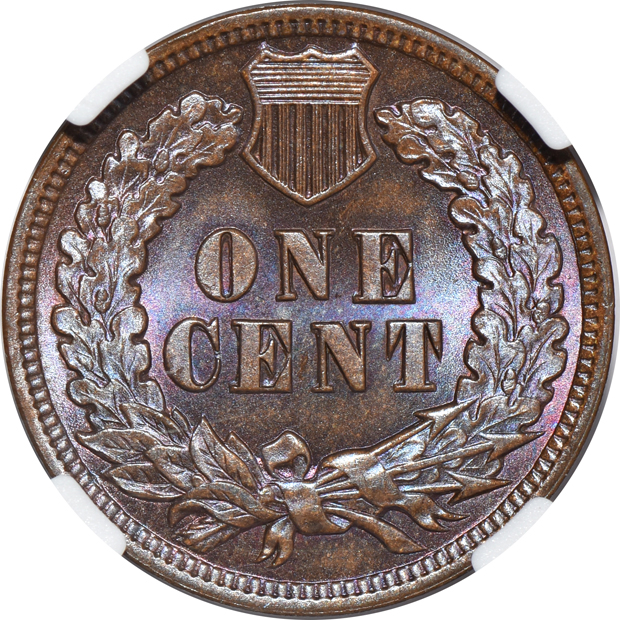 Four beautifully toned Indian cents certified by NGC