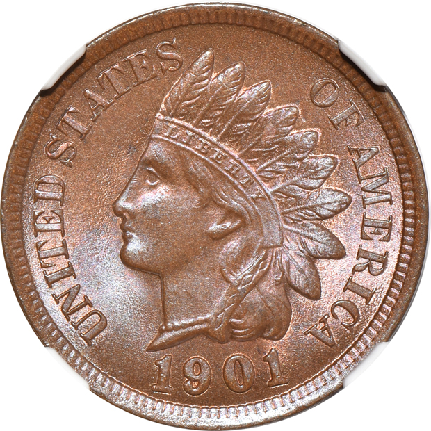 Four beautifully toned Indian cents certified by NGC