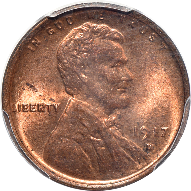 Four Denver Mint Lincoln cents certified by PCGS