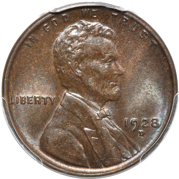 Four Denver Mint Lincoln cents certified by PCGS