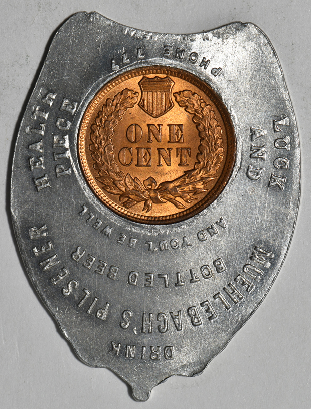 1901 Encased Cent, BU Red